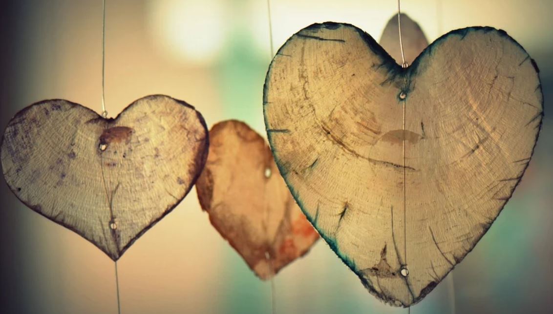 dřevěná srdce
